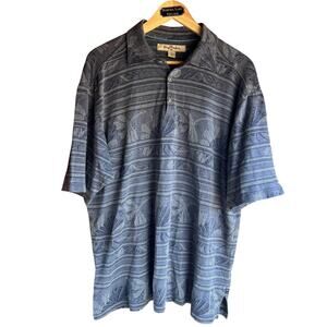 Tommy Bahama Men's Silk Blend Polo Casual Shirt Dusty Blue Size Large